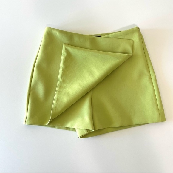 NWT Zara Asymmetric Skort Green Apple XS - Picture 8 of 12